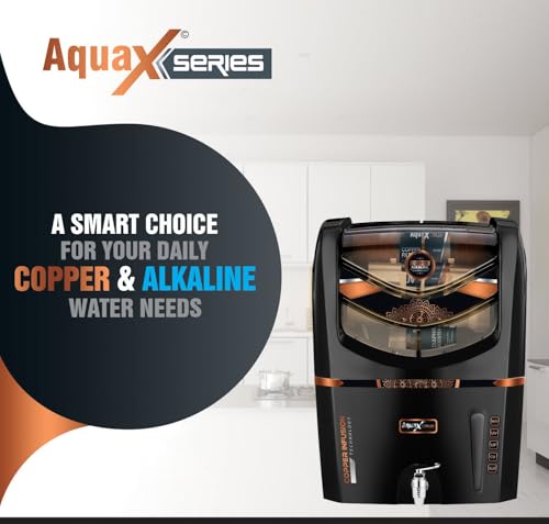 Image of Aqua x Crux 7-Stage RO UV UF Water Purifier with Copper Mineral Technology & TDS Controller | Advanced Home Water Filter for Safe Drinking Water, Impurity Removal & Better Taste(Black)