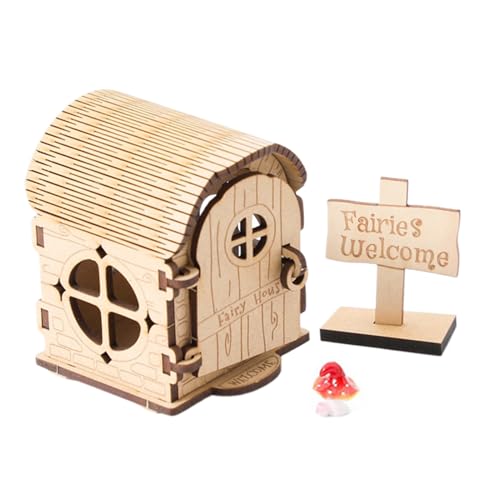 Jardín de las hadas casas, juego de construcción de madera para modelismo, kit miniaturas casa de muñecas – para casa, escritorio, fiesta, niños, niñas y niños