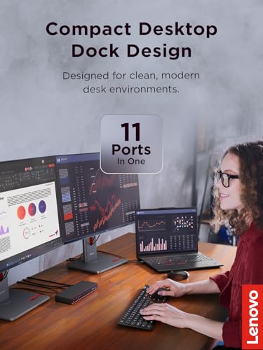 Image of Lenovo ThinkPad Thunderbolt 5 Smart Dock 7500, 120Gbps Data Transfer, 180W Power Delivery, Multiple Display Support, 2.5Gbps Ethernet, Black