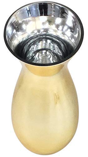 Rammento 30cm Muy Brillante Cristal Dorado Acampanado Jarrón Florero Mesa Jarrón Burbuja Jarrón