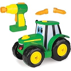 Minicargador John Deere Bizak John Deere de Bizak, Construye el Tractor Johnny, Tractor de Juguete, Desmontable para Niños, Incluye Taladro Eléctrico con 2 Brocas