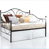 Pleated Daybed Skirts Twin Size Split Corners for Day beds Three Side Coverage, Easy fit, Made with Brushed Microfiber (Twin -16, White)