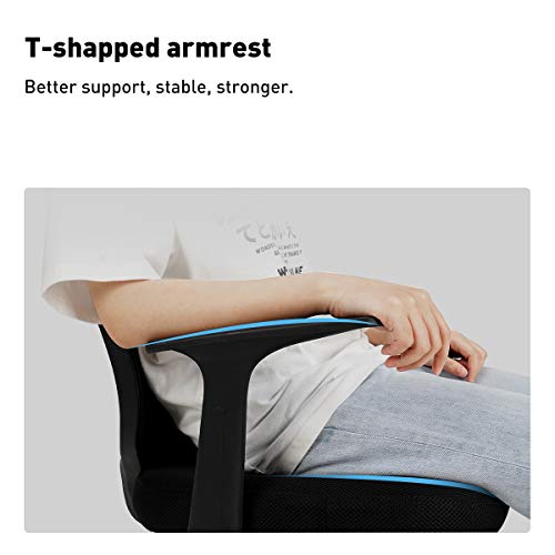 Hbada Home Desk Chair Mesh Office Chair with Arms and Adjustable Height, Black - Thumbnail 3