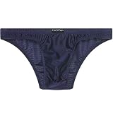 [ジーステーション] ブリーフ ビキニブリーフ ビキニ XL ネイビー シャイニーストレッチ メンズ 男性下着 光沢 タグレス ハーフバック
