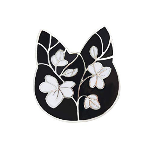 PULABO Elegant Cat Head Shape Brooch Charm Enamel Scarf Shawl Clip Collar Pin Clothing Accessories Decoration Wedding Party Jewelry Gift for Women Girls Black Stylish Popular