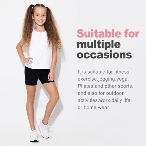 ZukoCert Girls Athletic Shorts Slim Tummy Control, V Cross Waist Biker Leggings, Perfect for Volleyball, Dance, Gymnastics3