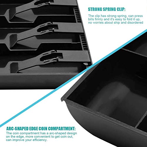 Image of Cash Tray Organizer for Shops, Portable cash counter, ABS Plastic Manual Money Box Plastic cash drawer organizer tray, cashier drawer box with coin slot, bill counter cash box (4 SLOT)