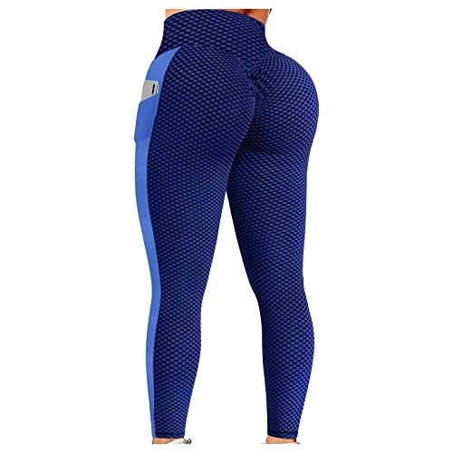 Women High Waist Yoga Pants Tummy Control Slimming Booty Leggings Workout Running Butt Lift Tights With Pockets 133 #TOP1