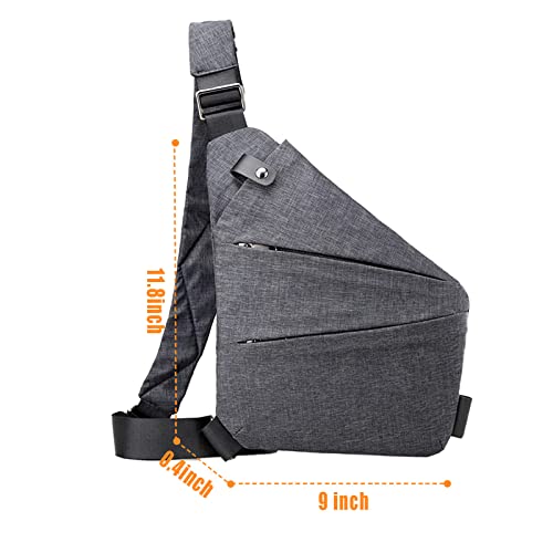Ruring Sling Bag,Anti-Theft Crossbody Shoulder Bag Personal Flex Bag,Side Crossbody Backpack For Outdoor(Gray,Left) #TOP1