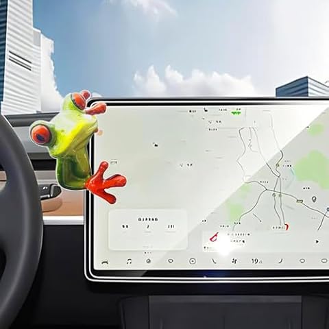 Frog Car Accessories Rear View Mirror Hanging Accessories, Car Dashboard Center Console Ornament Computer Display Screen Decoration, Cute Car Decor Office Desktop Decor Cover