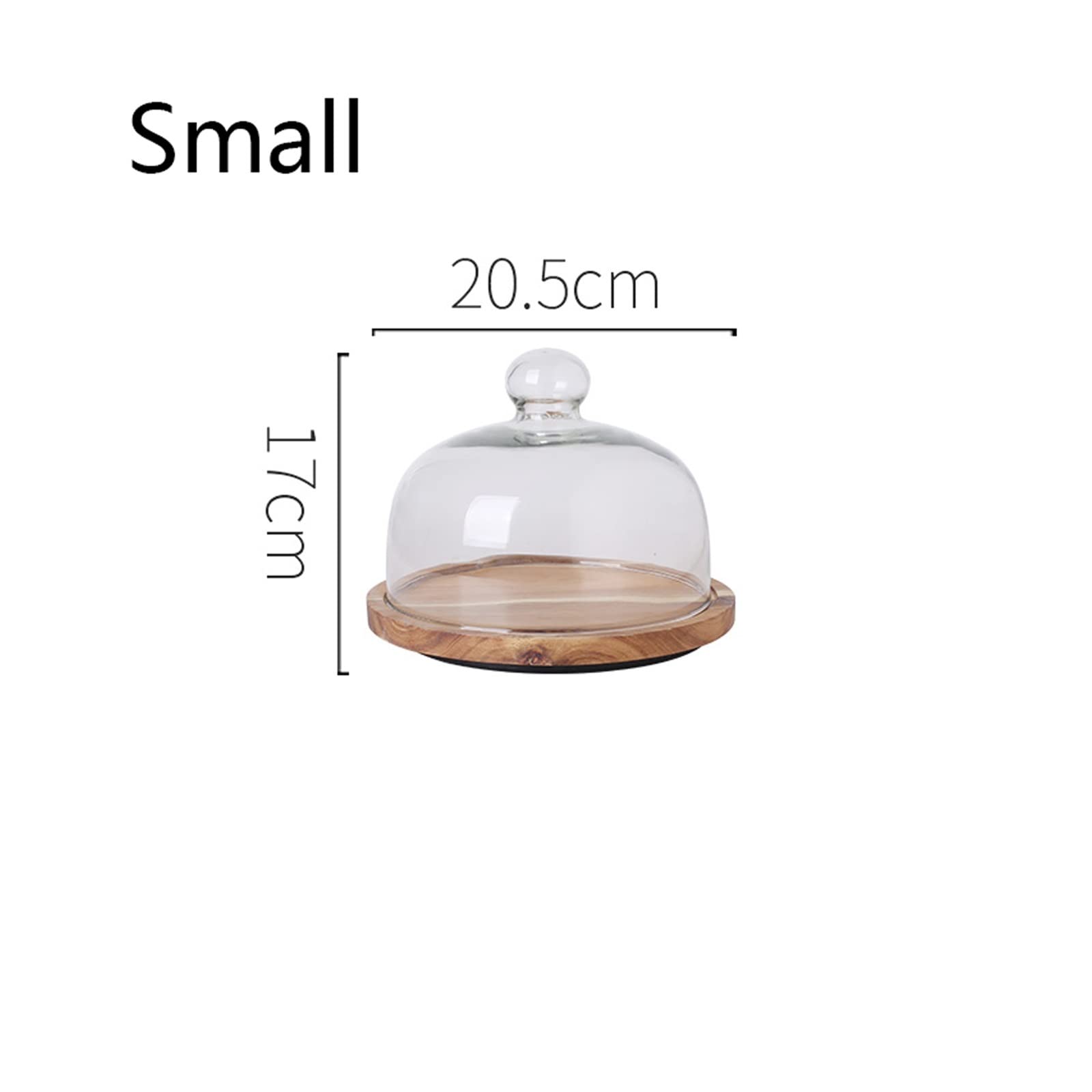 Présentoir à Gâteau Plateau à gâteaux en bois rotatif couvercle en verre Snack Pizza fruits Dessert Table présentoir plateau gâteau présentoir avec couvercle Stand de Gâteaux ( Color : A , Size : S )