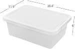 14 Quart Plastic White Storage Box Bin Container with Lid, 2 Packs