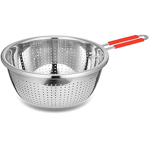 Contiup 304 Stainless Steel Colander, Large Capacity Metal Strainer With Handle Colander For Kitchen Washing Vegetables, Fruit and Rice And Draining Cooked Pasta Cover