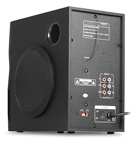 Home Theater Bluetooth 280w com Subwoofer 5.1 e 4 Caixas acústicas Controle de Som estéreo Conexão R
