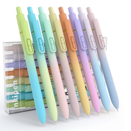 inkipen 8 Pcs Gel Pens-Black Ink, Fine Point(0.5mm),with Fidget Clip