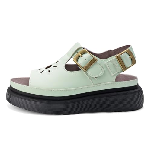Image of Platform Sandals for Women Chunky Ankle Buckle Casual Open Toe Comfortable Flower Decoration Fisherman Sandals