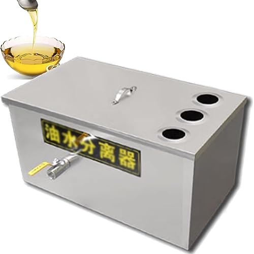 Sifone per grasso commerciale – separatore olio-acqua in acciaio inox per rifiuti di catering, previene gli intasamenti dei tubi e mantiene i servizi igienico-sanitari