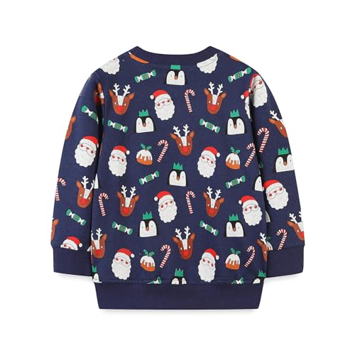 Toddler Boy Girl Santa Claus Round Neck Sweater Long Sleeve Embroidered Pullover Tops2