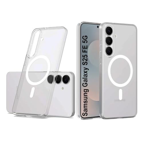 Image of Zapcase Back Case for Samsung Galaxy S25 FE 5G | Slim Lifetime Anti-Yellow Crystal-Clear Cover with Elevated Camera Protection & MagSafe Compatibility | Premium German Polycarbonate | Clear