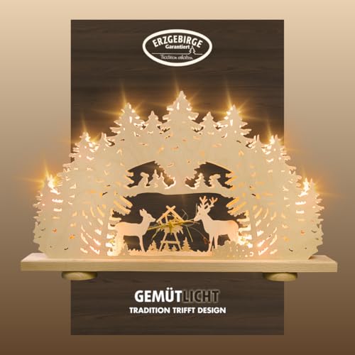 Arco Luminoso Natalizio Weigla | Natività Rustica Con 7 Luci LED | Prodotto In Germania | 60 Cm - 2