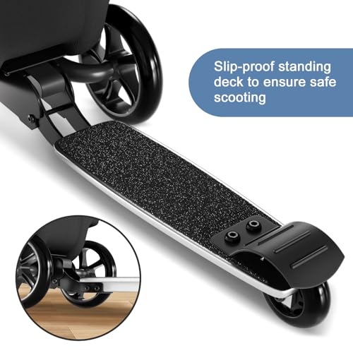 2-in-1 Ride-On Scooter Suitcase, Scooter Luggage for Kids Ages 5-12, Foldable & Lightweight Carry with LED Light-Up Wheels4