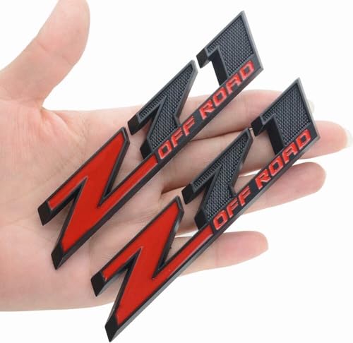 Tomilia 2pcs 5 Z71 Off-Road Rear Trunk Emblems Door Side Sport Badge Replacement for Chevy (Black Red) EI-SilveCutom#2