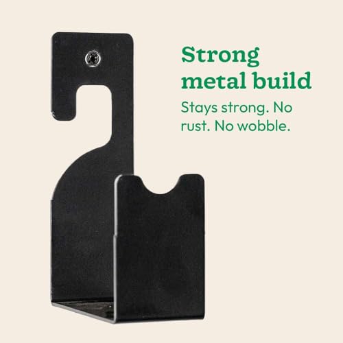 Image of UGAOO Pipe Holder Wall Mount | Garden Pipe Holder | Hose Holder | Water Pipe Holder Wall Mounted | Garden Hose Hanger | Heavy Duty Steel | Rust Resistant - Black