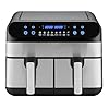 Air Fryer Dual Zone 9L, Taille Familiale avec 2 Tiroirs, 8 Préglages Culinaires pour la Friture à l'Air, le Rôtissage, la Déshydratation, le Réchauffage, la Cuisson au Four à la Maison