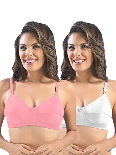 Image of SONARI Womens Cotton Everyday Bra | Non Padded, Wire Free, Comfortable Bra with Seamed Cups | Medium Coverage, Hook and Eye Closure for Everyday Wear | Adjustable Strap for a Customized Fit - Loreal