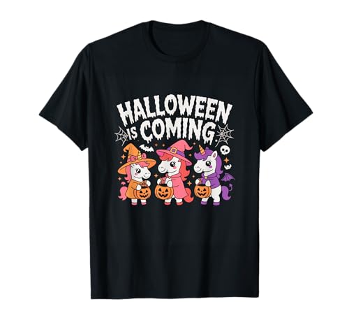 Unicornio de Halloween para niñas y niños, Lindo Truco o Trato de Bruja Camiseta