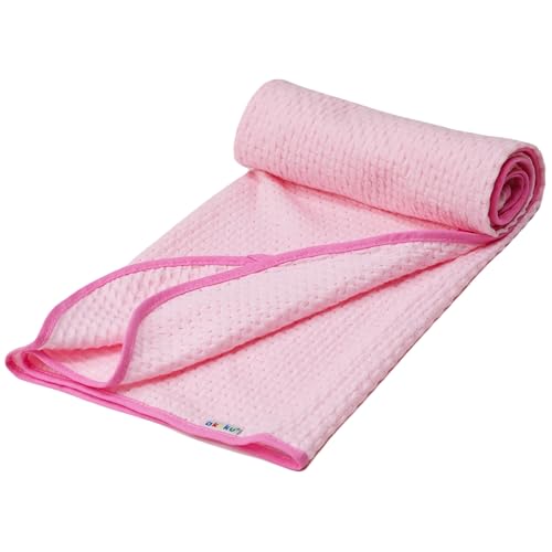 Akuku Couverture pour bébé, Environ 80 x 90 cm, Douce pour l'été, pour Nouveau-né, en 100% Coton Biologique, certifiée Öko-Tex, Rose