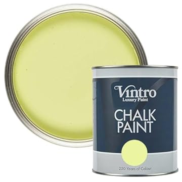 Vintro | Chalk Paint | Furniture Paint | Shabby Chic | Upcycle | Decorate | Ultra Matt Finish | 1 Litre (Citron)