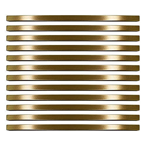 Questech Décor Tile Trim, 3/4 X 12 Inch Linear Flat Pencil Tile Edge Trim Cap, Decorative Shower Tile Liner, Kitchen Tile Border Backsplash Trim, Gold Finish, 12 Pack #TOP1