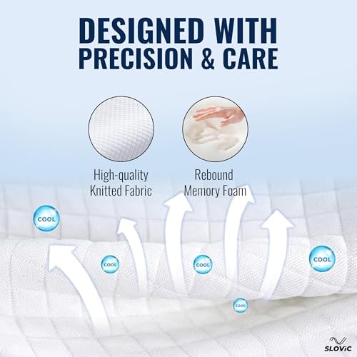 Image of SLOVIC Cervical Pillow for Neck Pain [19 inch x 11 inch x 3.5 inch] | Orthopaedic Neck Pillow | Reduces Muscle Pain & Fixes Poor Posture | Memory Form Pillow for Neck Pain and Shoulder Pain
