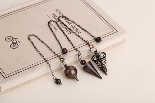 AWARDSEN 3 PCS Kupfer Pendel, Metall Pendel Esoterik Wünschelrute in Set für Weissagung, Tarot Zubehör, Reiki Balancing Geschenke für Tarot Liebhaber