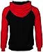 Angel Cola Men's Cotton Raglan Hoodie String Pullover Sweatshirt Black/Red L