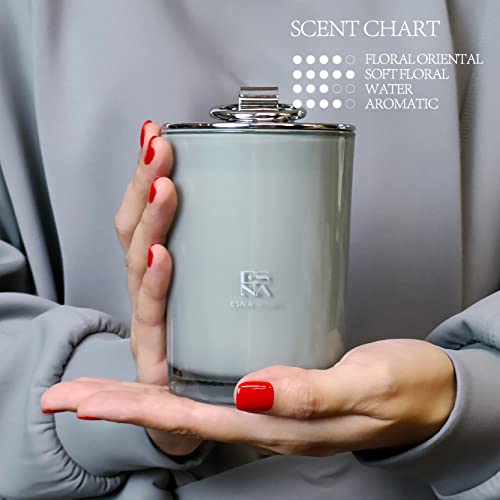 Esna Home Luxury All Natural Scented Candles Gift For Her | 8.8Oz 50 Hours Burn | Lemongrass Essential Oil Soy Candles | Gifts For Women Who Has Everything | Metal Lid Candle Housewarming Gift #TOP1