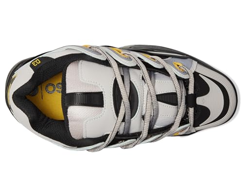 Osiris Men's D3 2001 Skate Shoe, Grey/Black/Yellow, 7.52