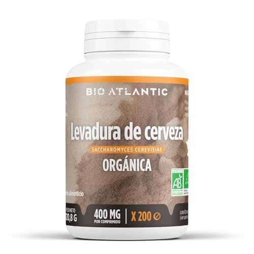 ✿ Levadura de Cerveza Orgánica - 1200 mg por dosis diaria - 200 comprimidos - Alta Concentración, Formato Ahorro y Premium