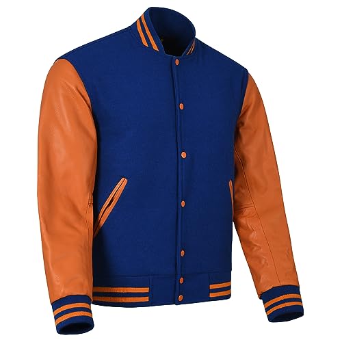 Image of Varsity Jacket Baseball Letterman Jacket- Wool and Leather Premium Quality Unisex Basketball Jacket