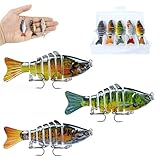 3/5 Pack Bionic Swimming Fishing Lures - Slow Sinking Glide & Swim Baits for Bass, Trout, Salmon, Pike, Crappie in Freshwater & Saltwater (3 Pcs)
