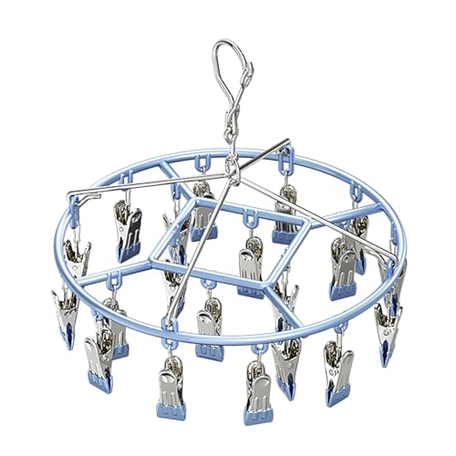 Laundry Hangers with 20 Clips,Clothespin Rack Laundry Drying Rack Drip Hanger for Drying Socks,Bras,Towel,Underwear,Hat,Scarf,Pants,Gloves (Color : C)
