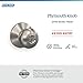 Schlage F51A PLY 619 Plymouth Door Knob, Keyed Entry Lock, Satin Nickel