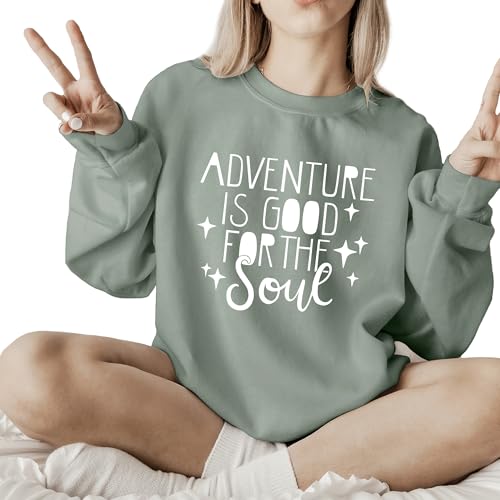 Adventure Mountain traveling Camping Hiking Men Women's Long Sleeve Crewneck Sweatshirt flower Print Graphic Shirts Pullover Tops