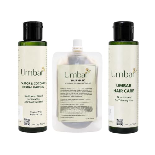 Image of Castor Coconut Oil, Scalp Solution & Hair Mask | Complete Care Trio | Light Yellow, Combo 2x 100ml + 100g