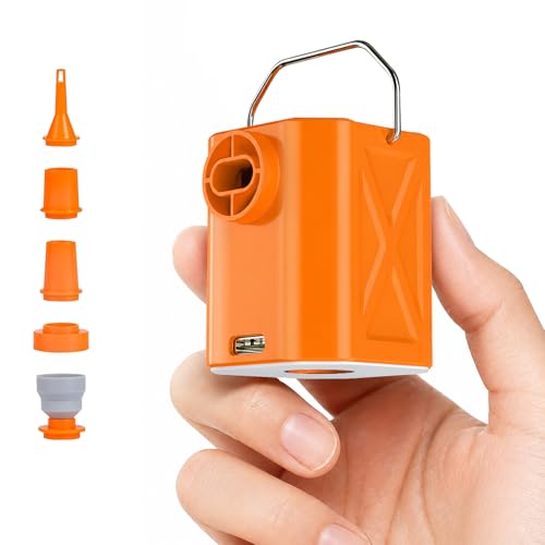 Portable Air Pump for Inflatables 1.56 oz Mini Rechargeable Air Mattress Pump with Camping Light Inflator and Deflator for Pool Floats Swim Rings Sleeping Pads Vacuum Storage Bags