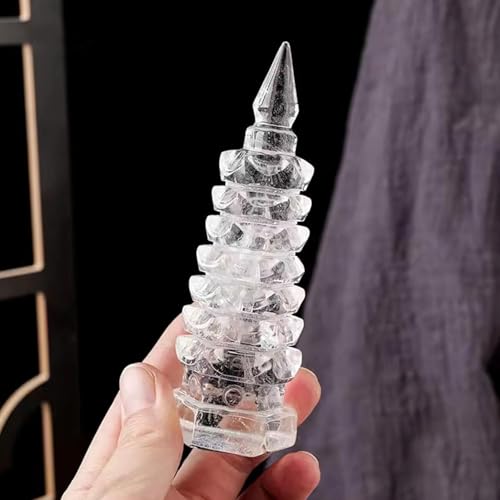 BOWINGBO Meditation Room Decor Ornamental Tower Sculptures 9 Level Pagoda Wenchang Tower Statue Crystals Polished Natural Stone Sculpture Statue Decor Figurines Reiki Home Room Office Desk Decoration - Image 8
