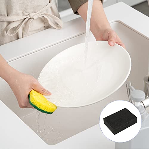 Image of METALLIXITY Scrub Sponge (10.1 x 7cm /4 inch x 2.8 inch), Scouring Pad Non-Scratch Dish Cellulose Scrubber Sponges - for Dishes, Pots, Pans, Kitchens, Counters and Floors, Black
