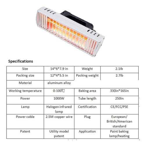 Cabine de peinture automobile avec lampe de durcissement 1000W portable pour séchage rapide - 3