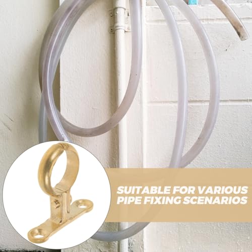 DOITOOL 2-Pack Brass 22Mm Pipe Clamp Bracket Heavy Duty Wall Mounted Tube Clips for Plumbing and Industrial Use - Thumbnail 6
